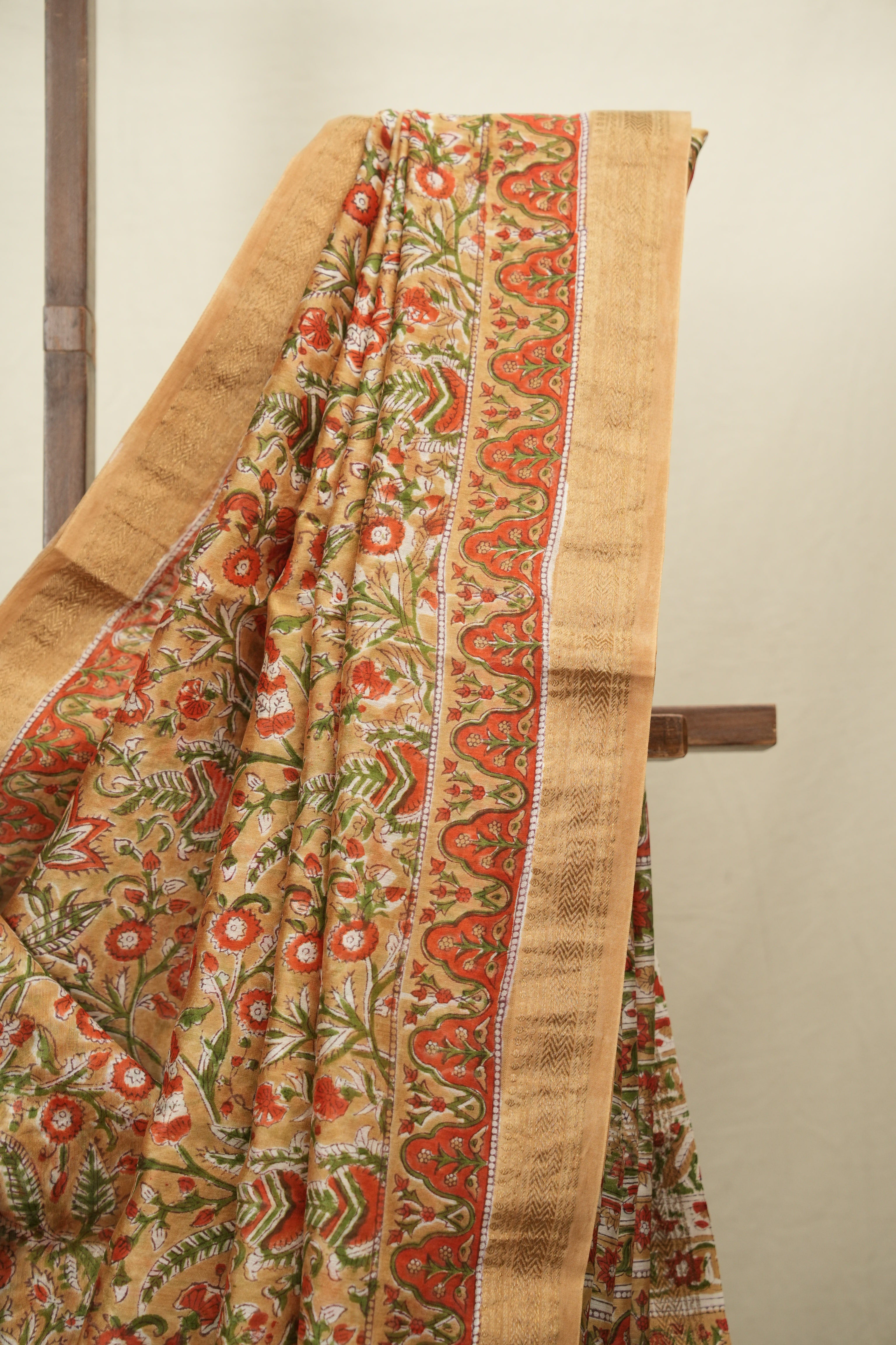 Brown HBP Cotton Silk Saree With Maheshwari Border - SRBCSS1826