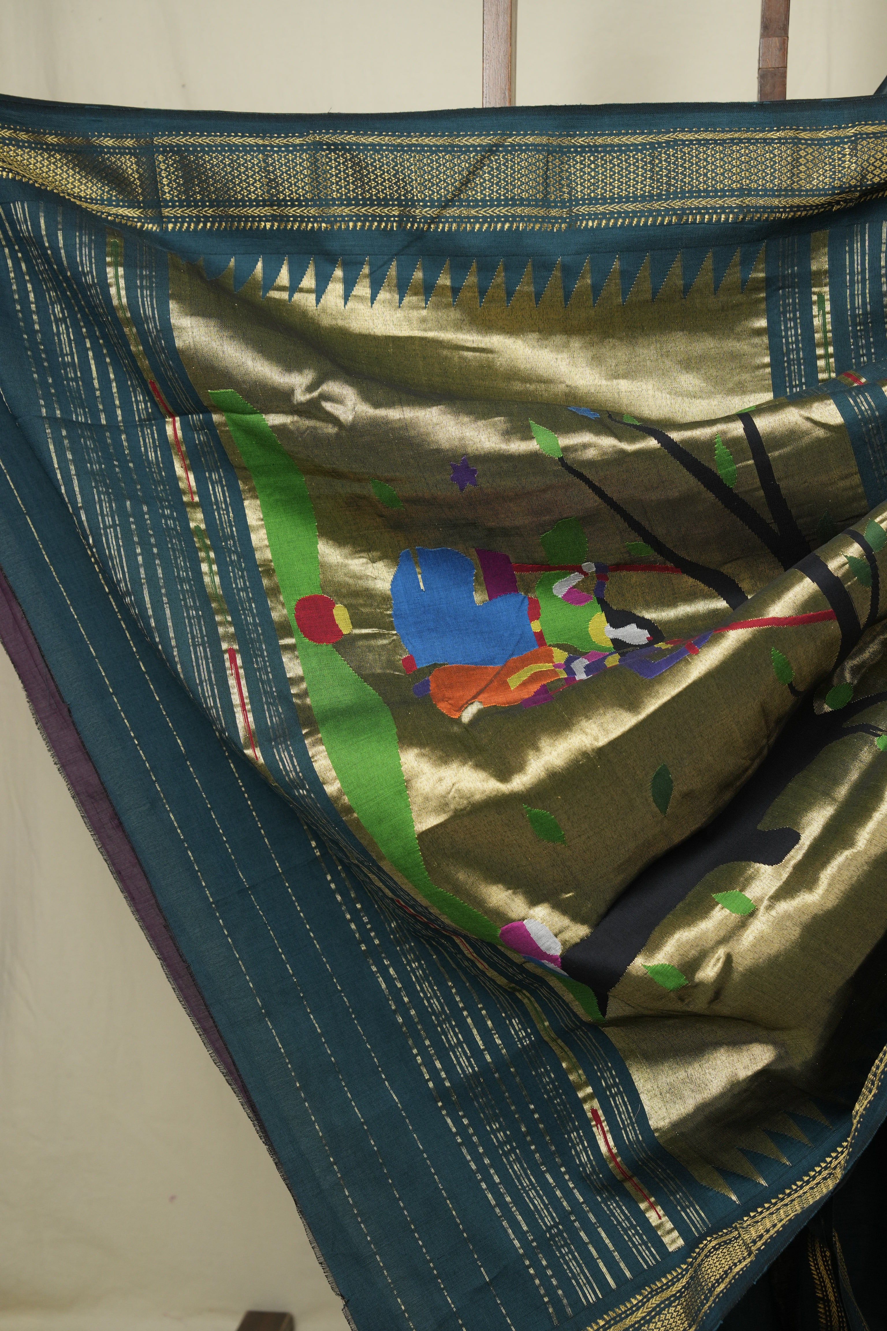 Peacock Cotton Paithani Saree - SRPCPS801