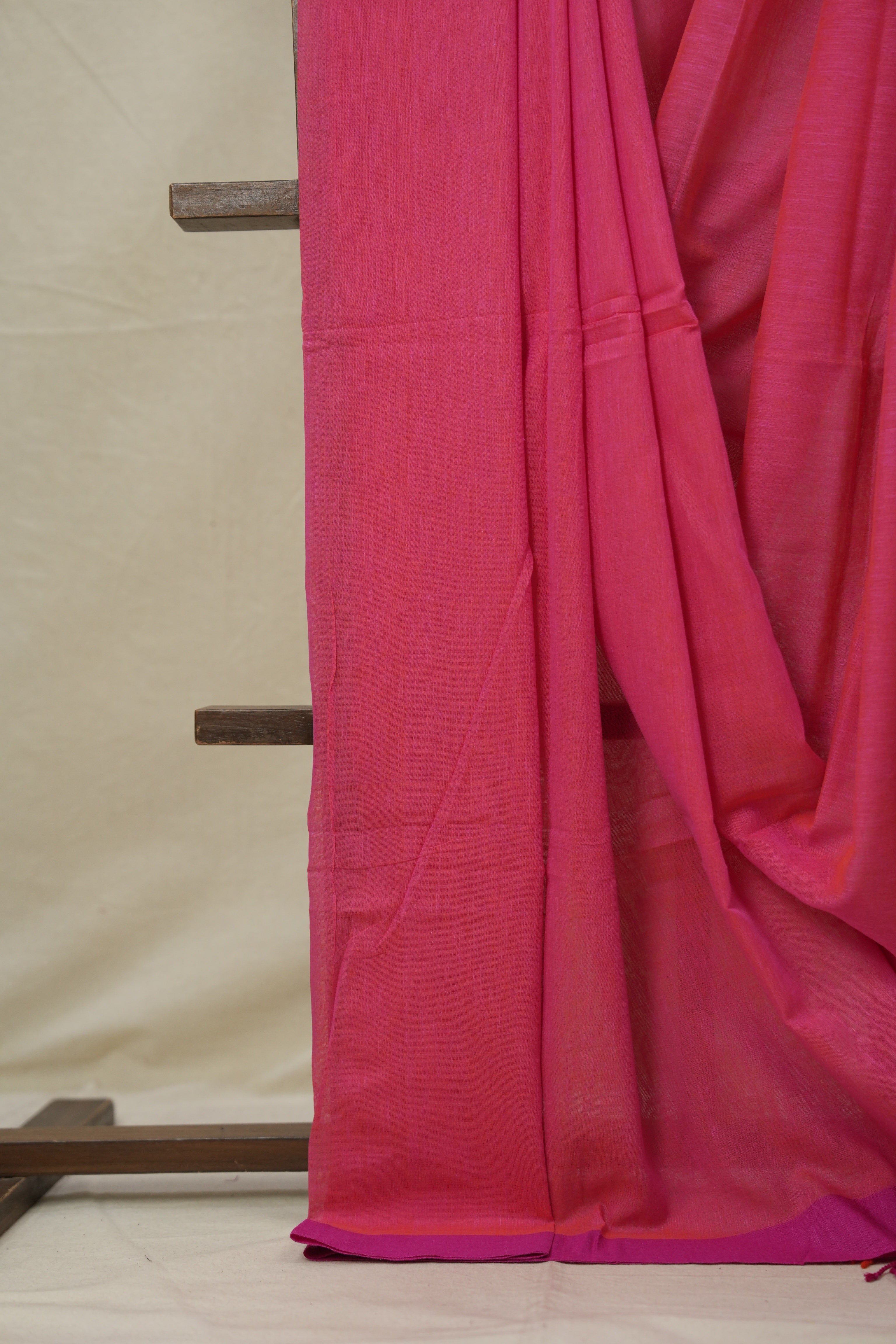 Magenta Pink Bengal Cotton Saree - SRMPBCS140