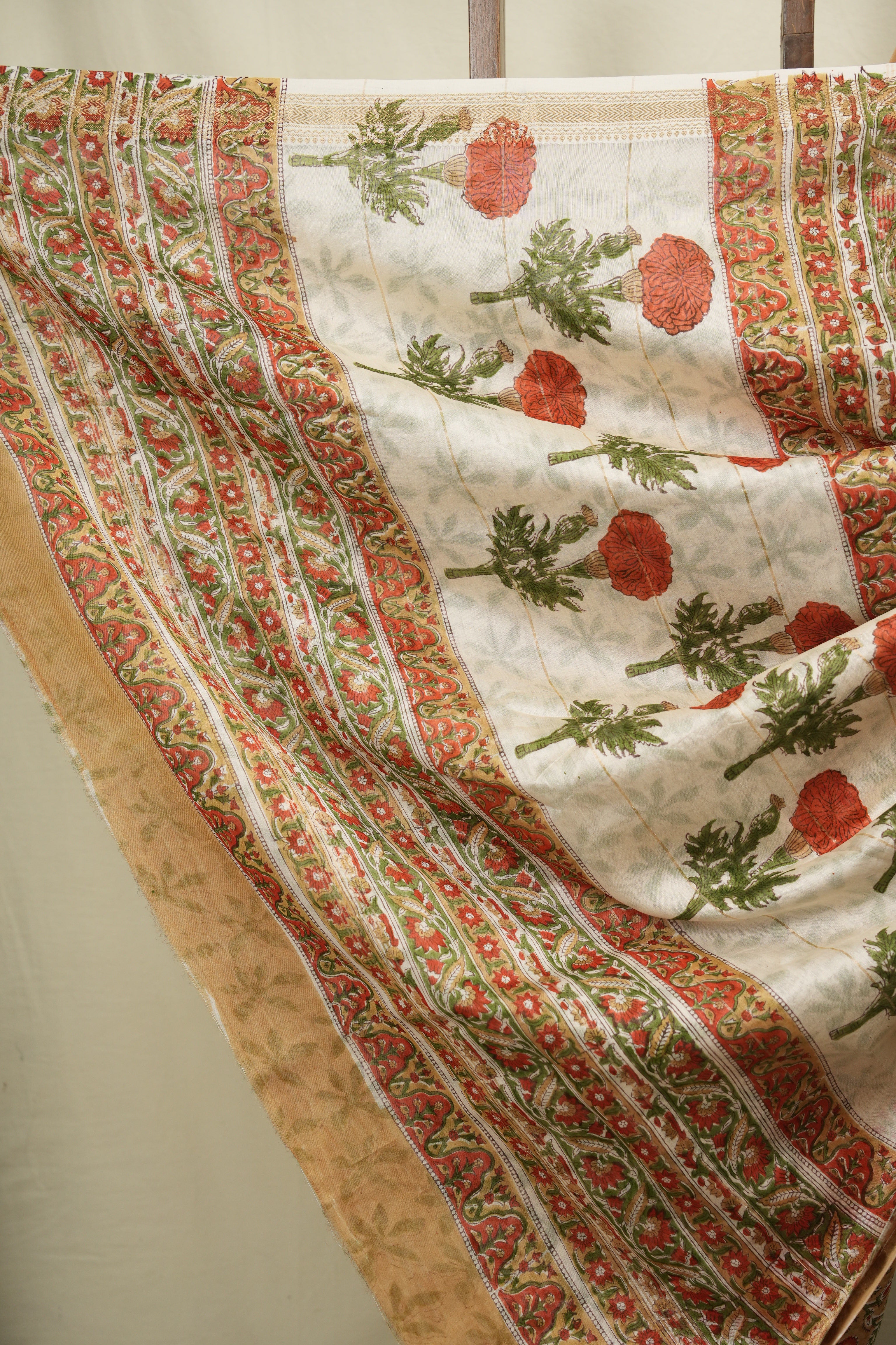 Brown HBP Cotton Silk Saree With Maheshwari Border - SRBCSS1826