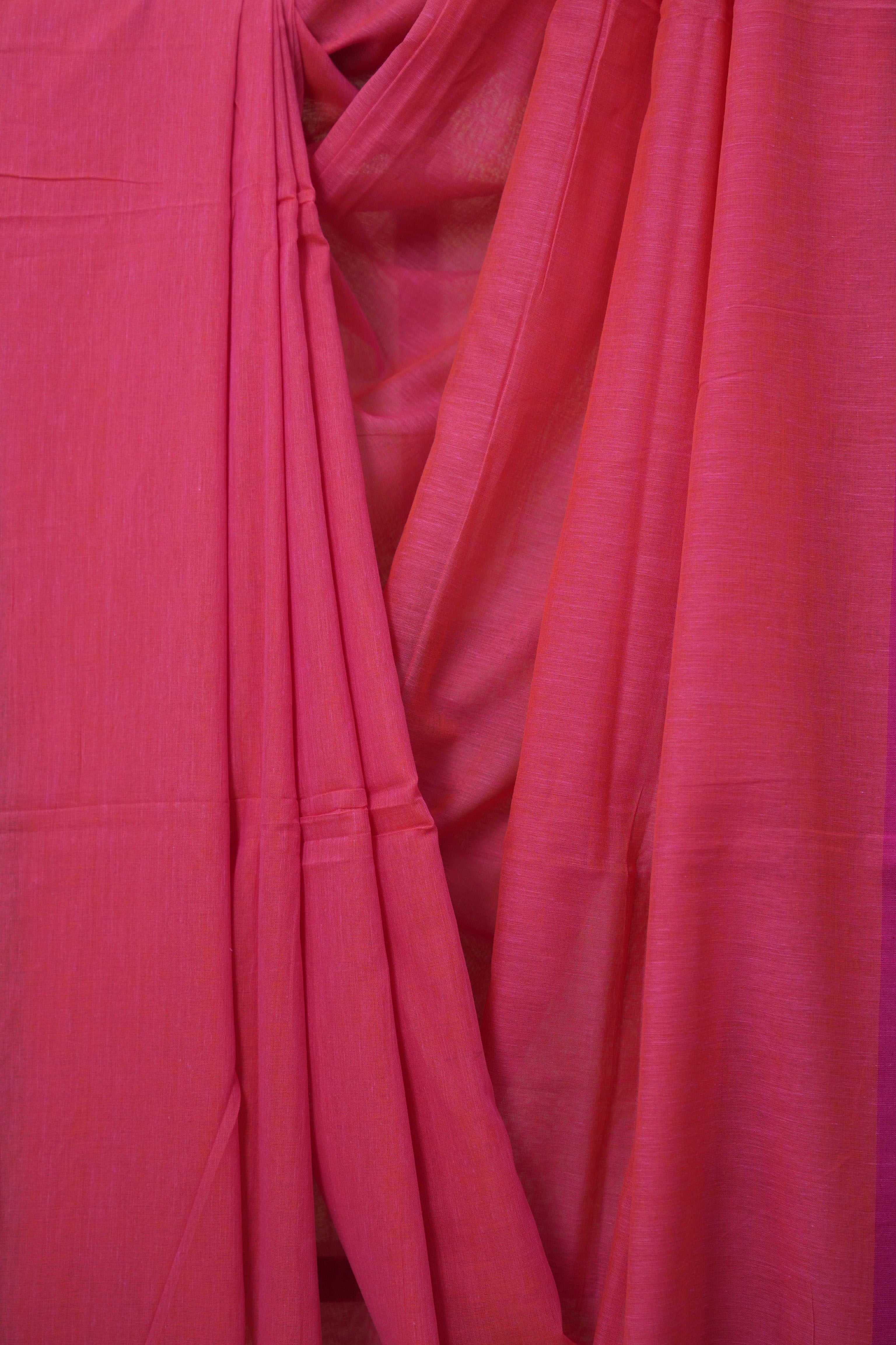 Magenta Pink Bengal Cotton Saree - SRMPBCS140
