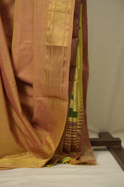 Two Tone Peach Cotton Paithani Saree - SRTTPCPS802