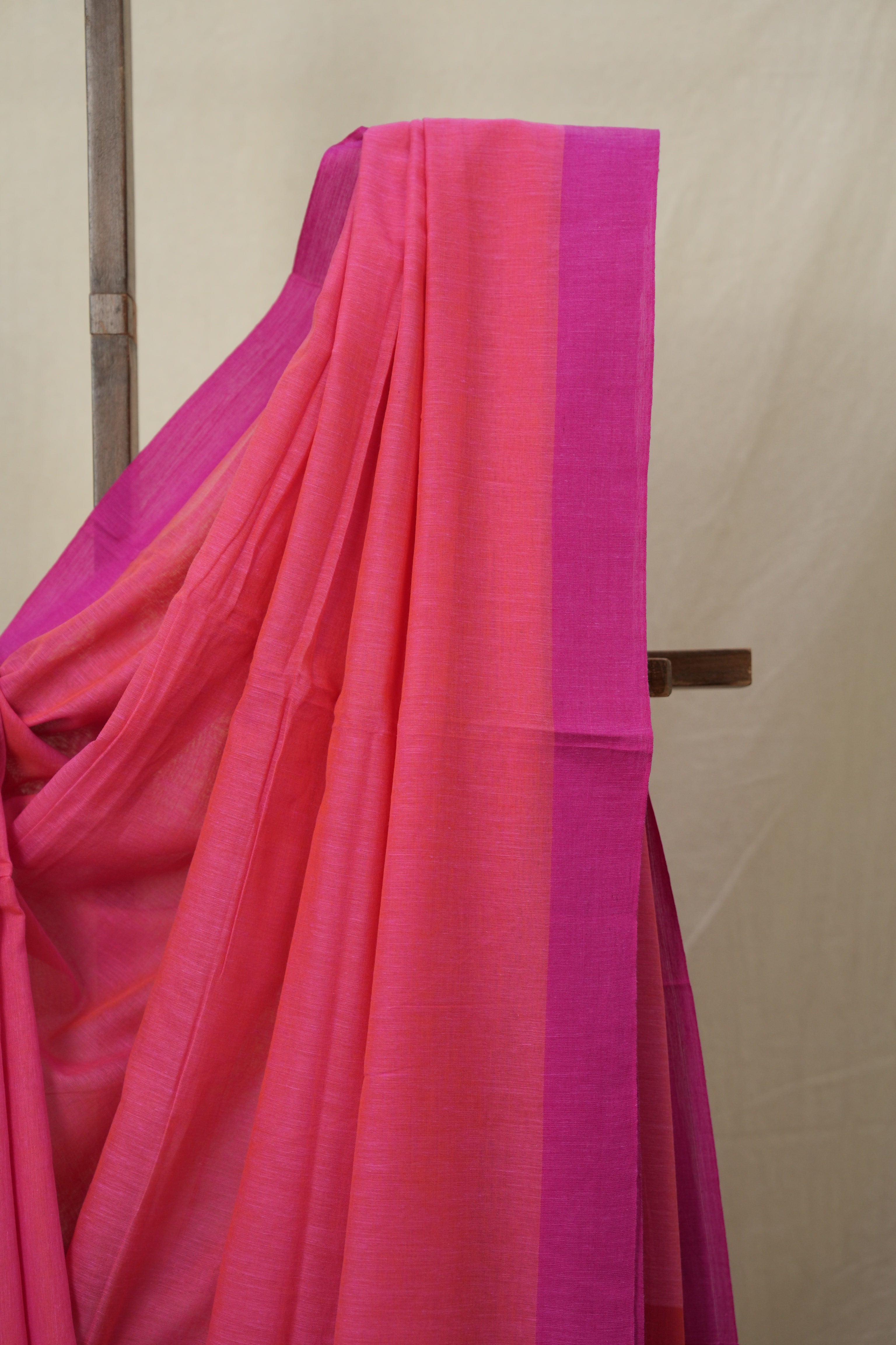 Magenta Pink Bengal Cotton Saree - SRMPBCS140