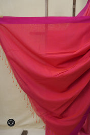 Magenta Pink Bengal Cotton Saree - SRMPBCS140