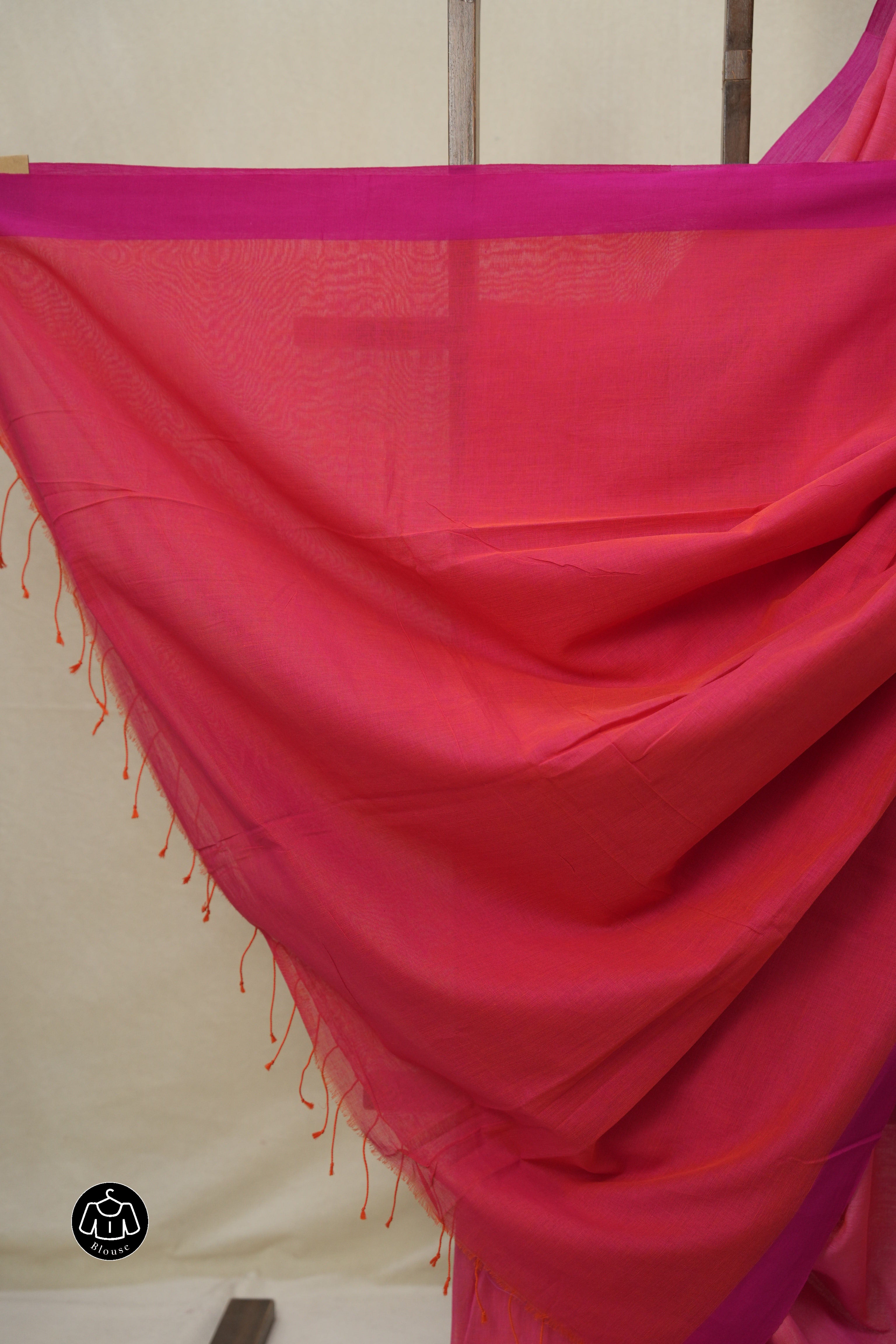 Magenta Pink Bengal Cotton Saree - SRMPBCS140