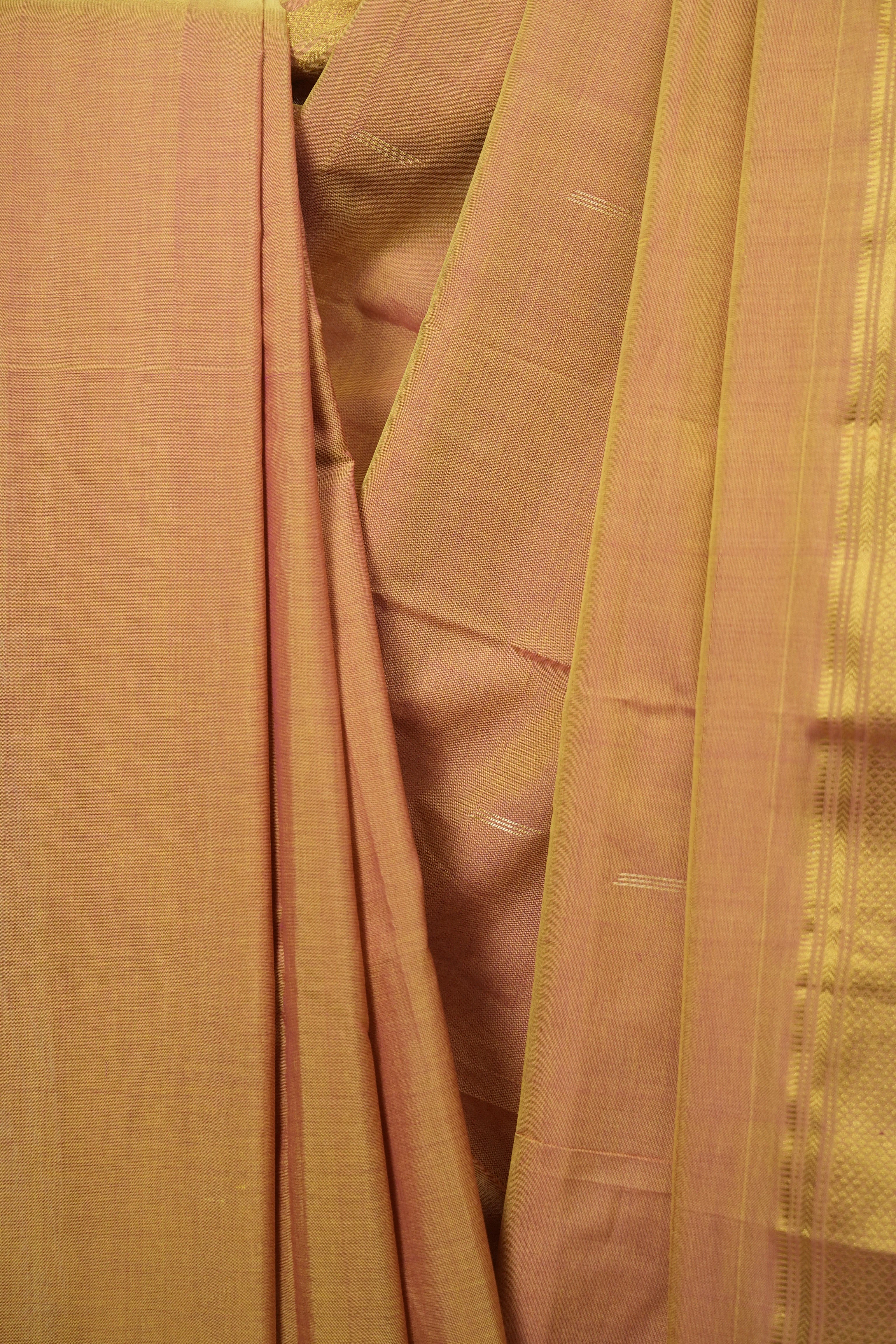 Two Tone Peach Cotton Paithani Saree - SRTTPCPS802