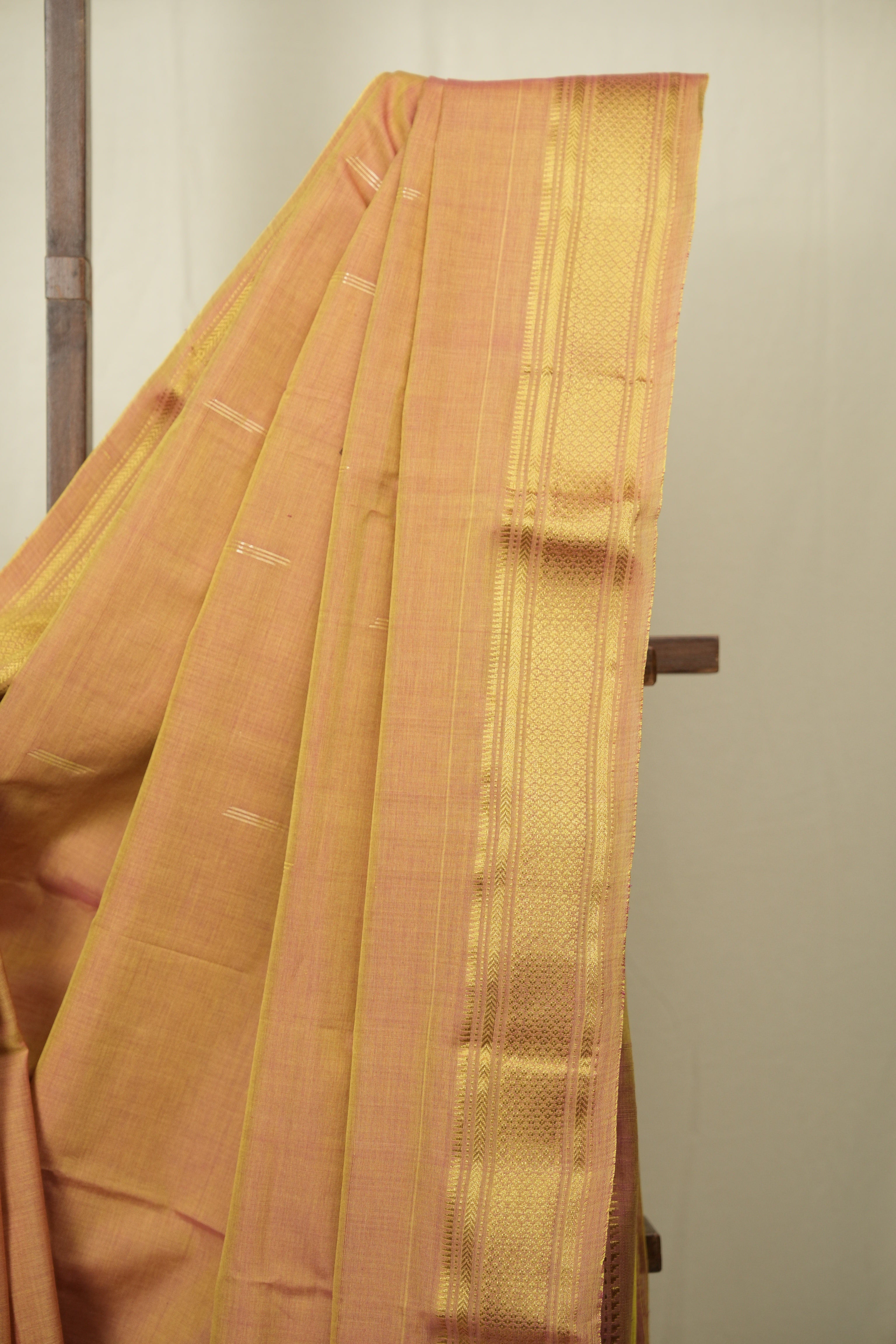 Two Tone Peach Cotton Paithani Saree - SRTTPCPS802