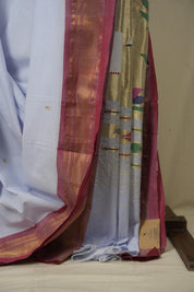 Lavender Cotton Paithani Saree - SRLCPS788