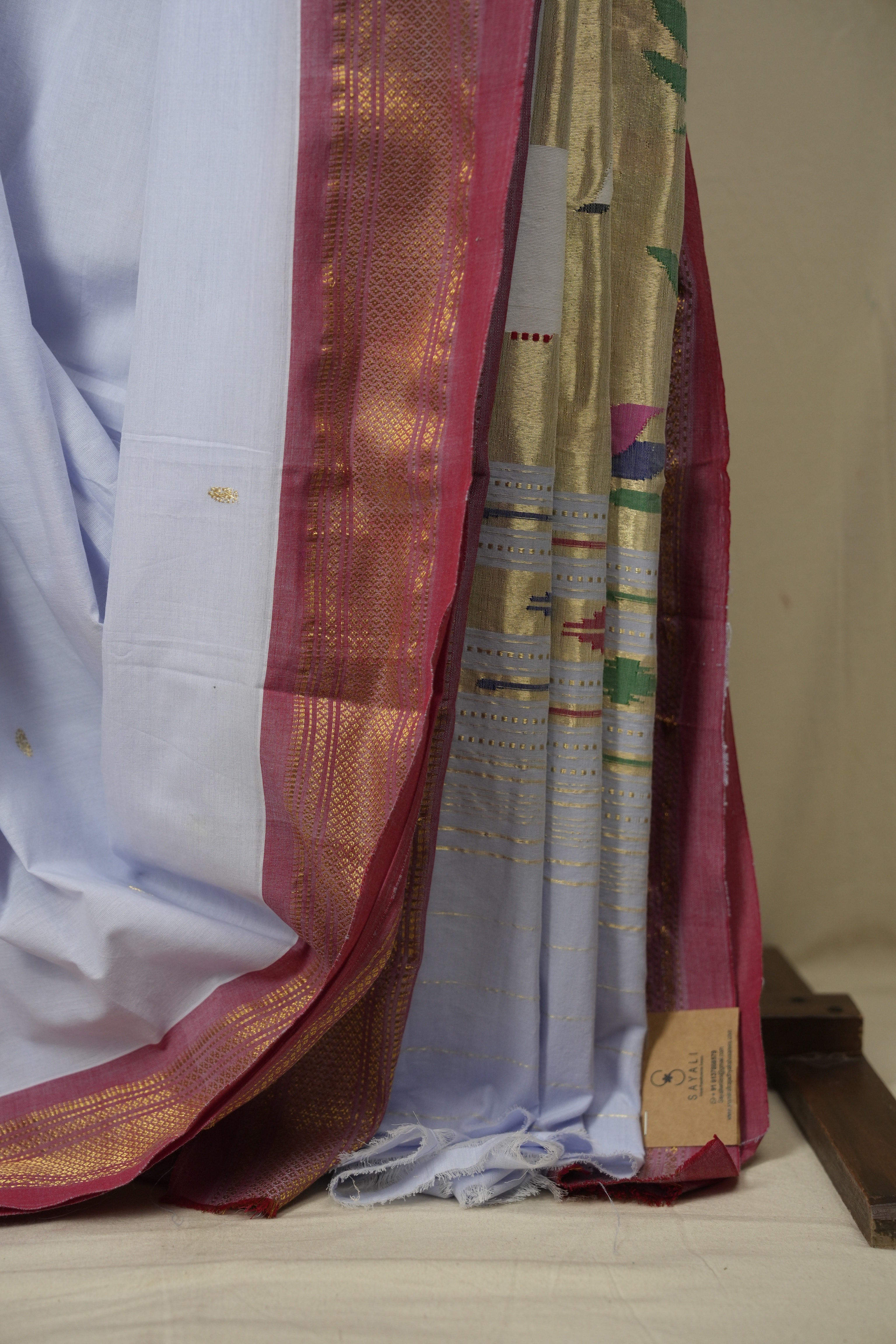 Lavender Cotton Paithani Saree - SRLCPS788