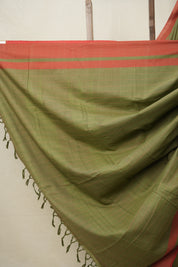 Olive Green Cotton Ilkal Saree  - SROGCIS705