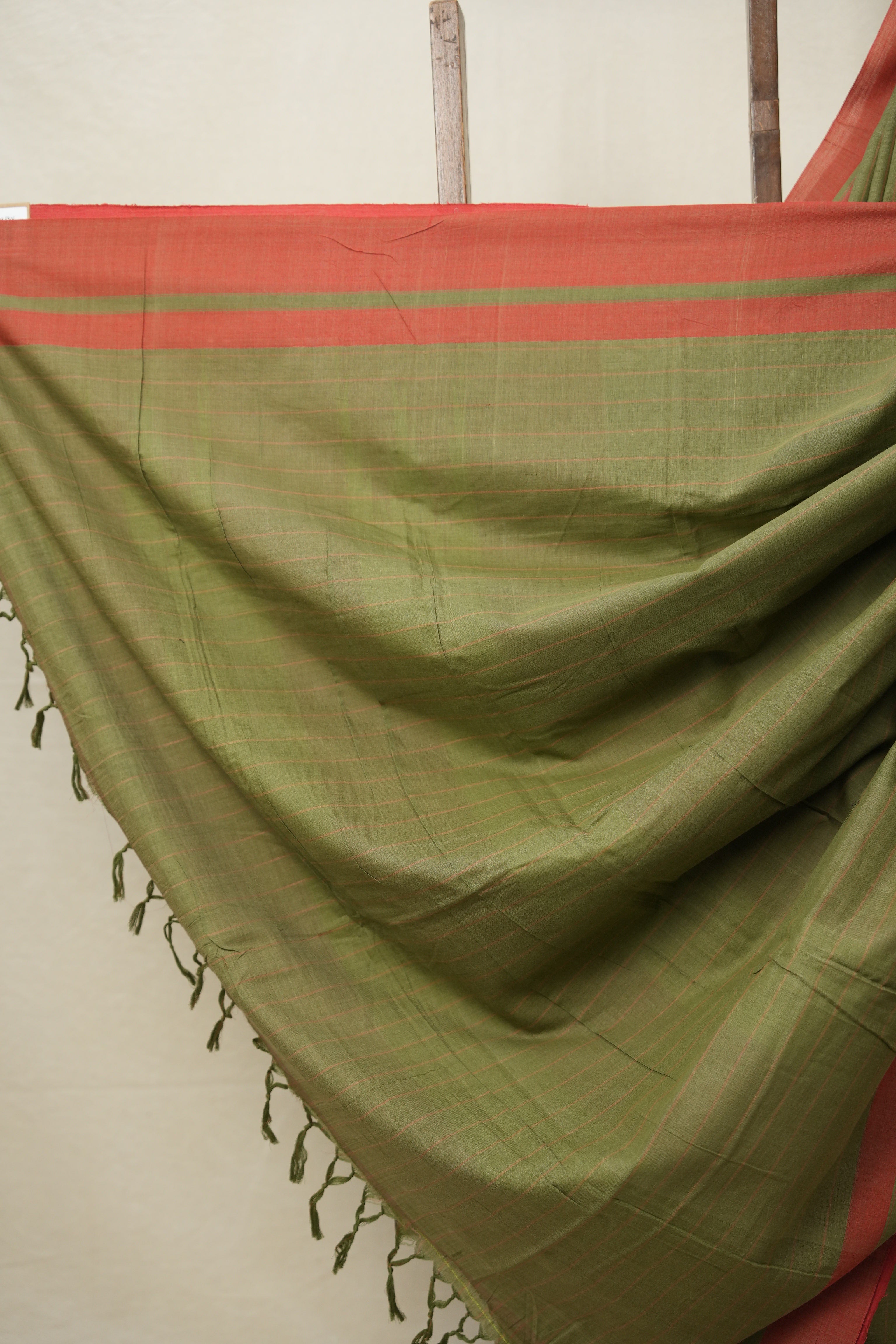 Olive Green Cotton Ilkal Saree  - SROGCIS705
