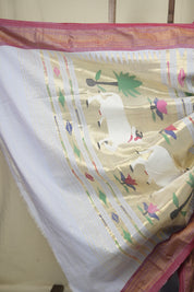 Lavender Cotton Paithani Saree - SRLCPS788
