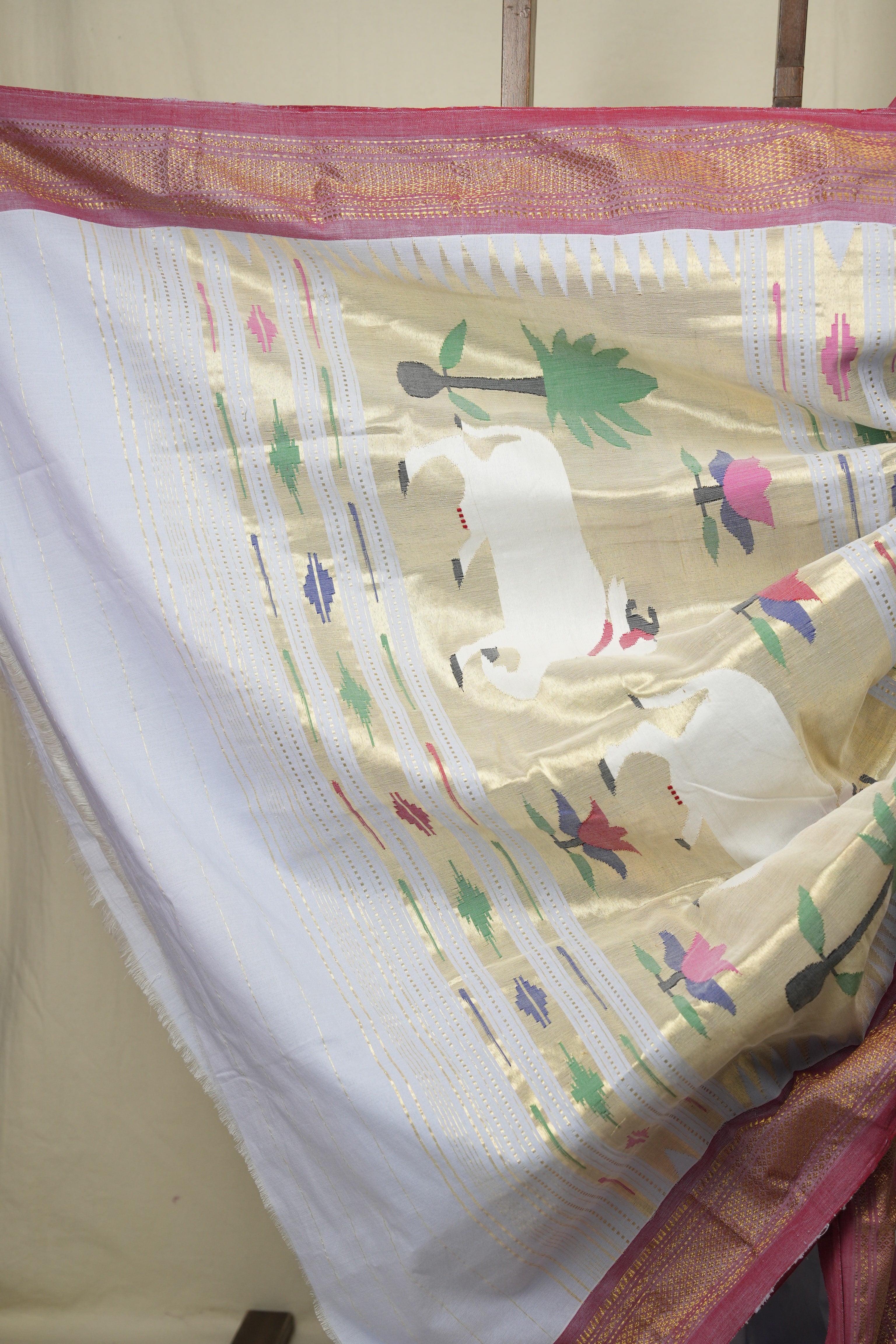 Lavender Cotton Paithani Saree - SRLCPS788