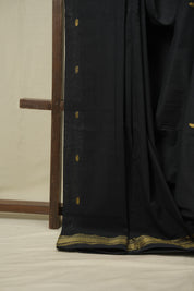 Black Cotton Paithani Saree - SRBCPS789