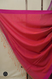 Red & Pink Bengal Cotton Saree - SRMPBCS141