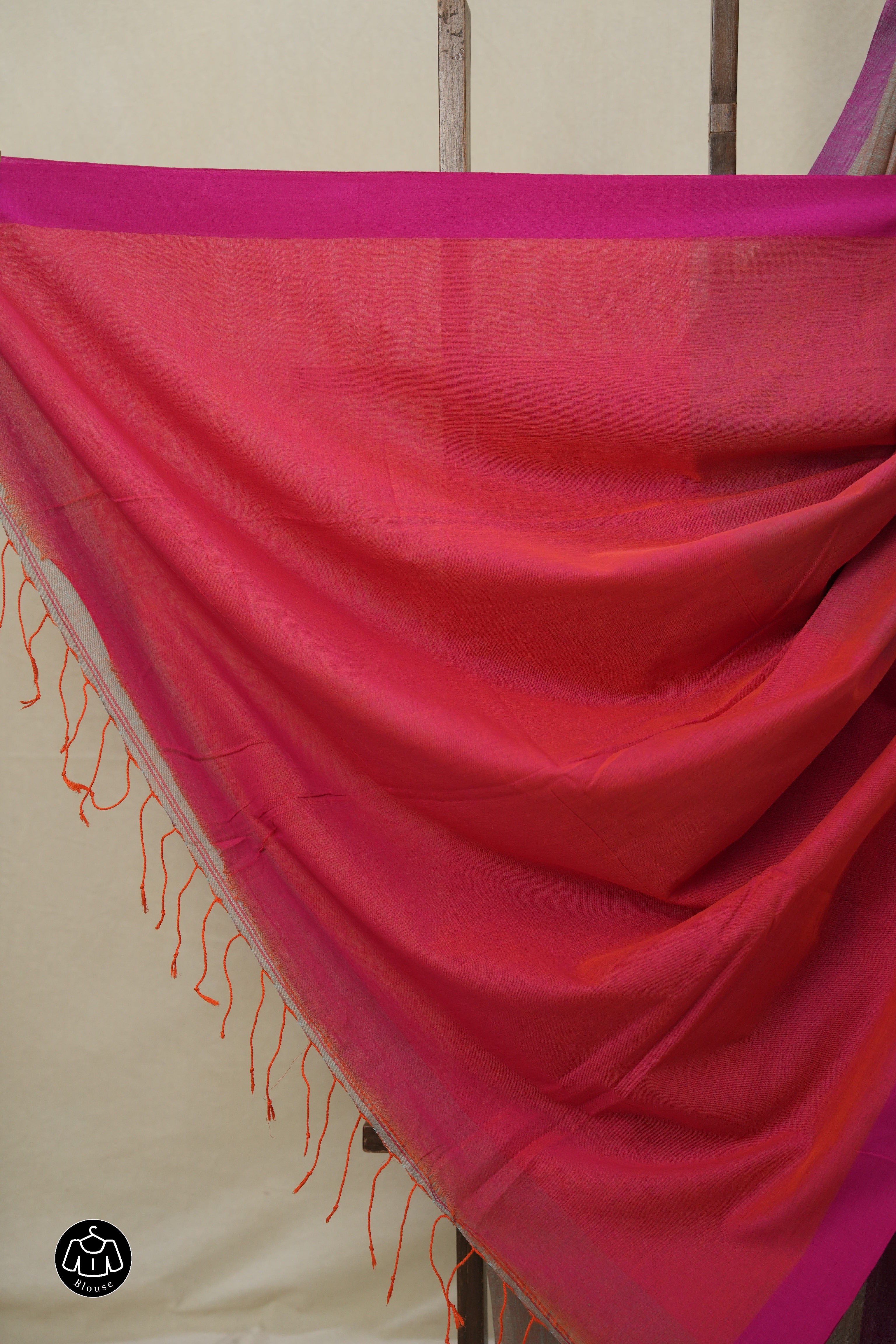 Red & Pink Bengal Cotton Saree - SRMPBCS141