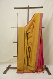 Mustard Bengal Cotton Saree - SRMBCS139