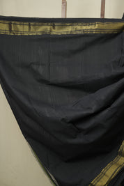 Black Cotton Paithani Saree - SRBCPS789