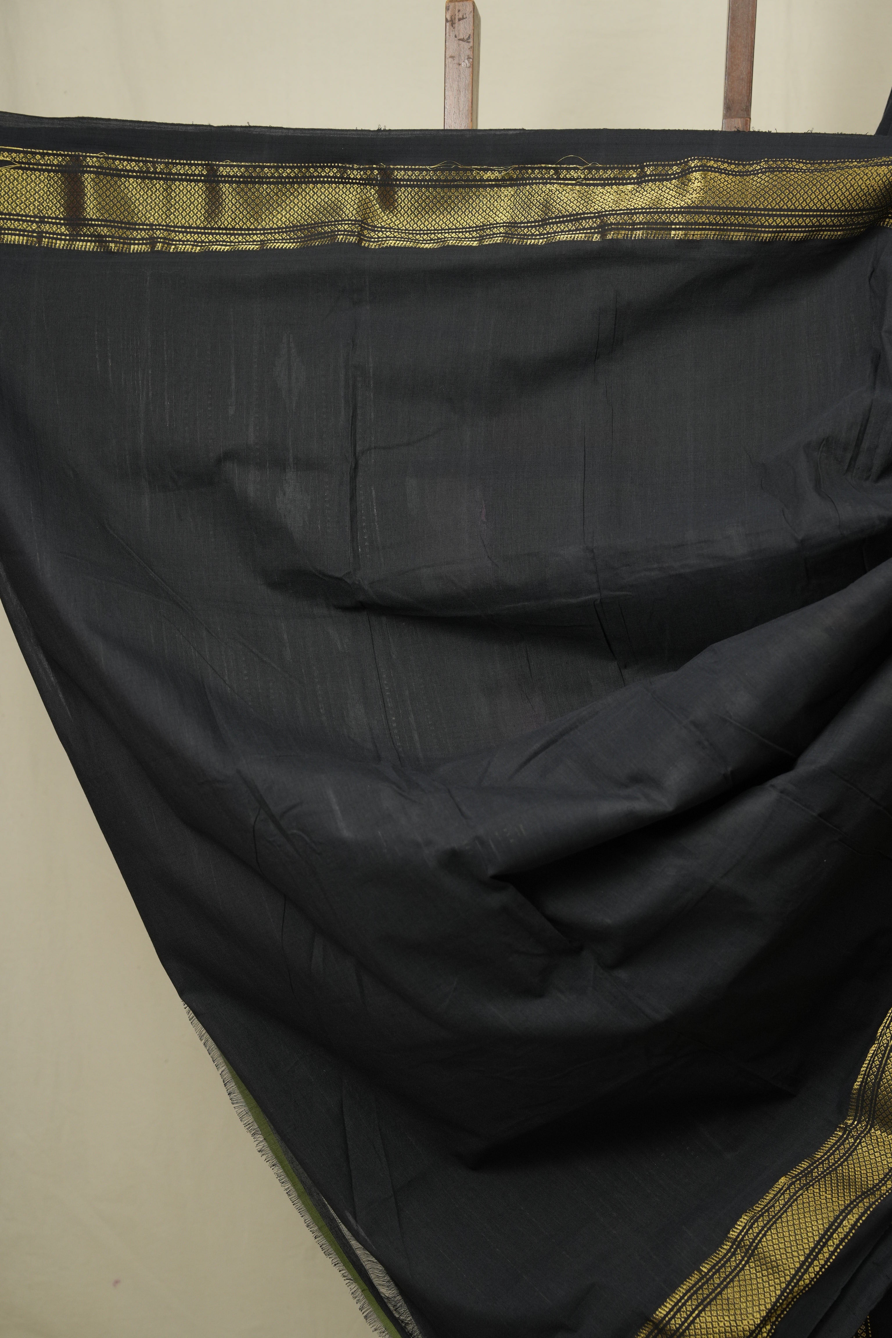 Black Cotton Paithani Saree - SRBCPS789