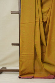 Mustard Bengal Cotton Saree - SRMBCS139