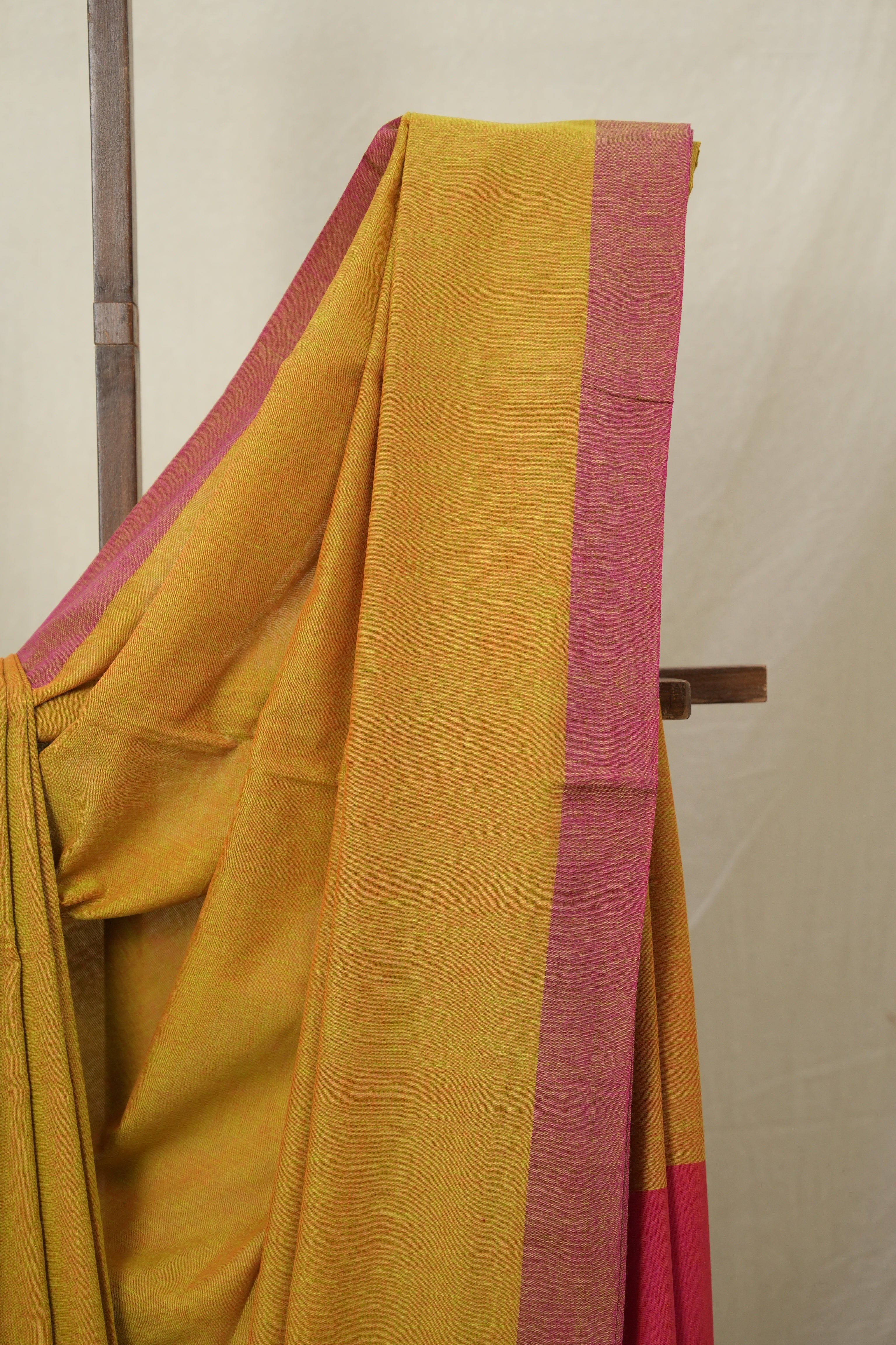 Mustard Bengal Cotton Saree - SRMBCS139