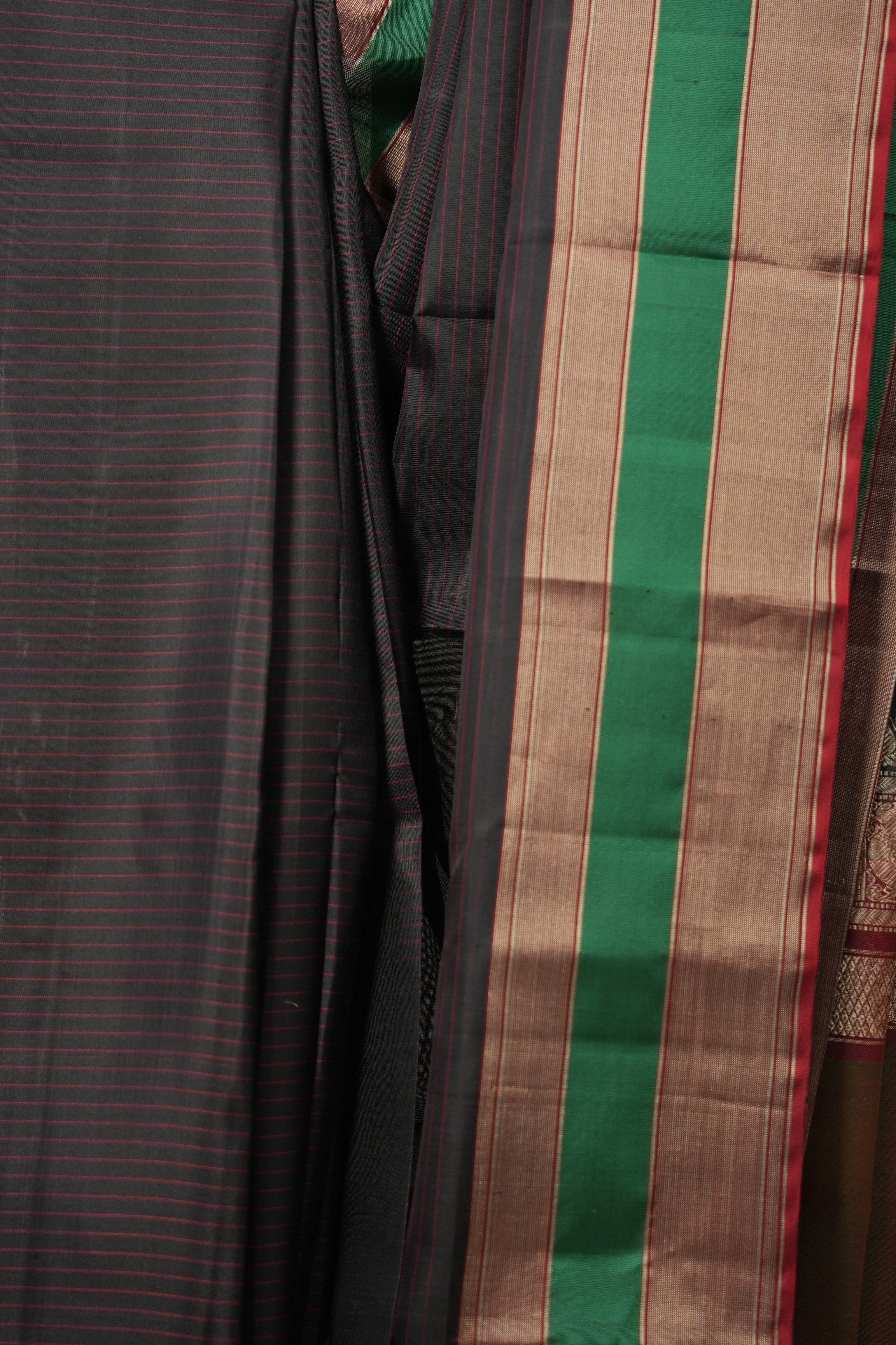 Black Kanjivaram Silk Saree- SRBKSS967