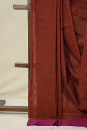 Maroon Bengal Cotton Saree - SRMBCS152