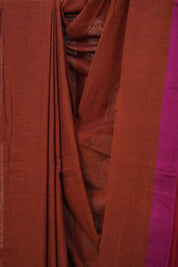 Maroon Bengal Cotton Saree - SRMBCS152