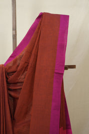 Maroon Bengal Cotton Saree - SRMBCS152