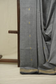 Grey Cotton Paithani Saree - SRGCPS796