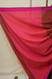 Maroon Bengal Cotton Saree - SRMBCS152