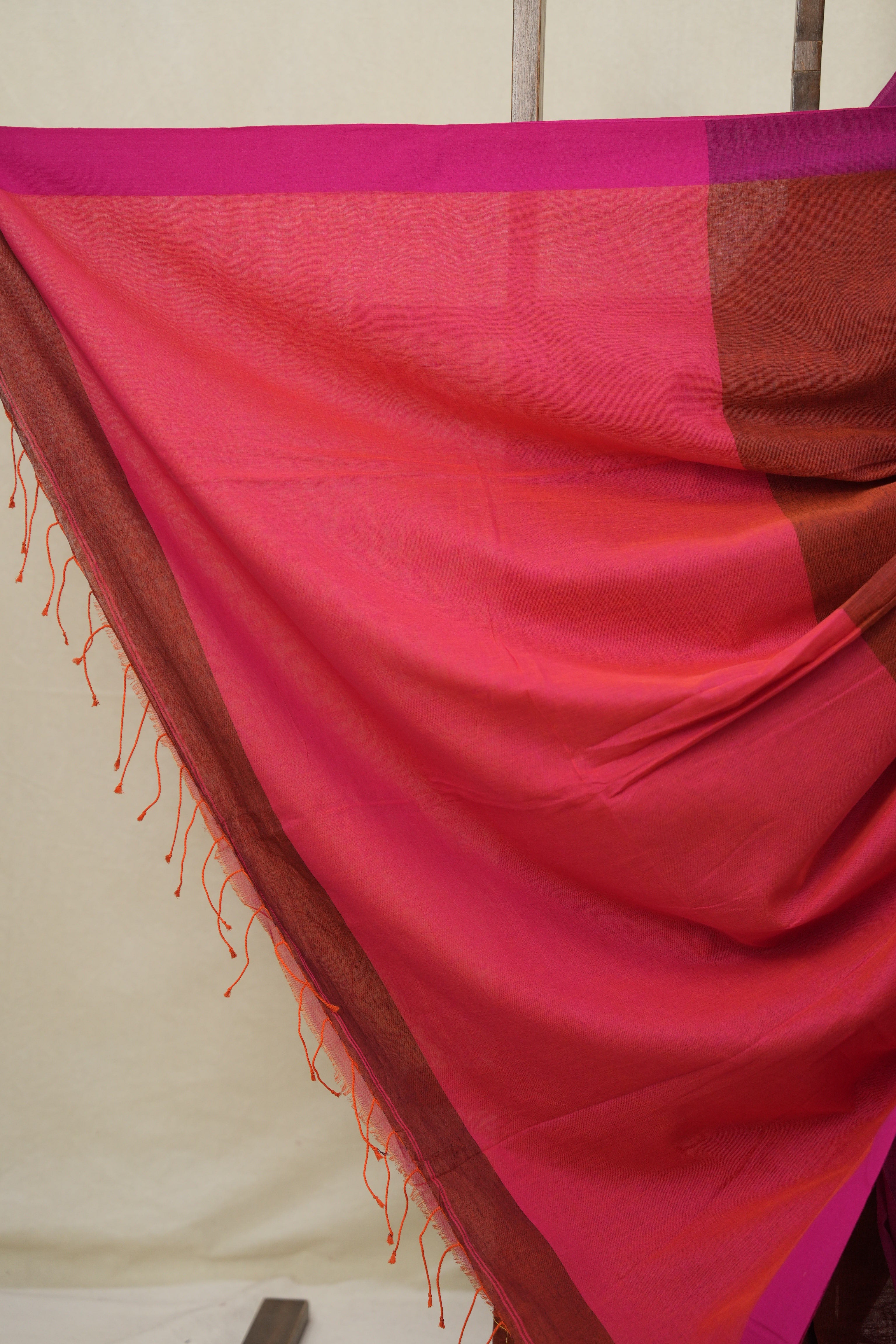 Maroon Bengal Cotton Saree - SRMBCS152