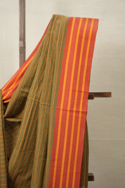 Olive Green Cotton Ilkal Saree  - SROGCIS644
