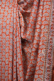 Orange HBP Cotton Silk Saree With Maheshwari Border - SROCSS1823