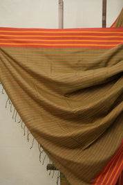 Olive Green Cotton Ilkal Saree  - SROGCIS644