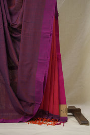 Plum Purple Bengal Cotton Saree - SRPPBCS153