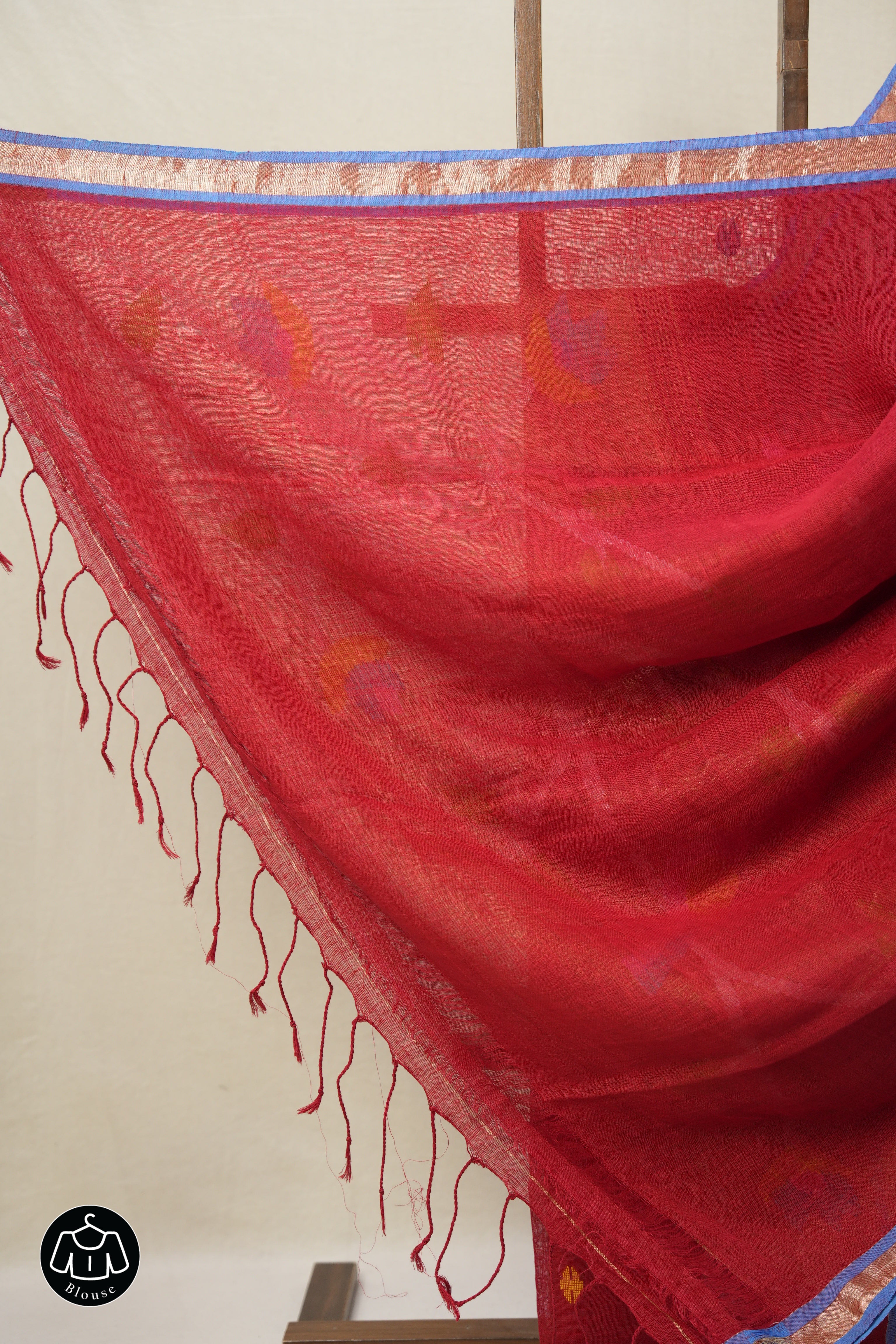 Red Linen Jamdani Saree - SRRLJS507
