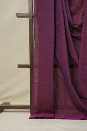 Plum Purple Bengal Cotton Saree - SRPPBCS153