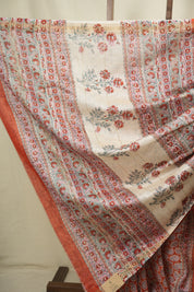 Orange HBP Cotton Silk Saree With Maheshwari Border - SROCSS1823