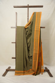 Moss Green  Cotton Ilkal Saree  - SRMGCIS674