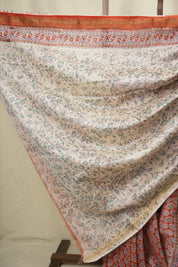 Orange HBP Cotton Silk Saree With Maheshwari Border - SROCSS1823