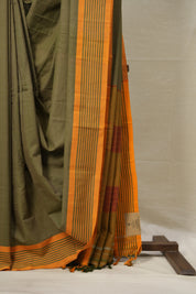 Moss Green  Cotton Ilkal Saree  - SRMGCIS674