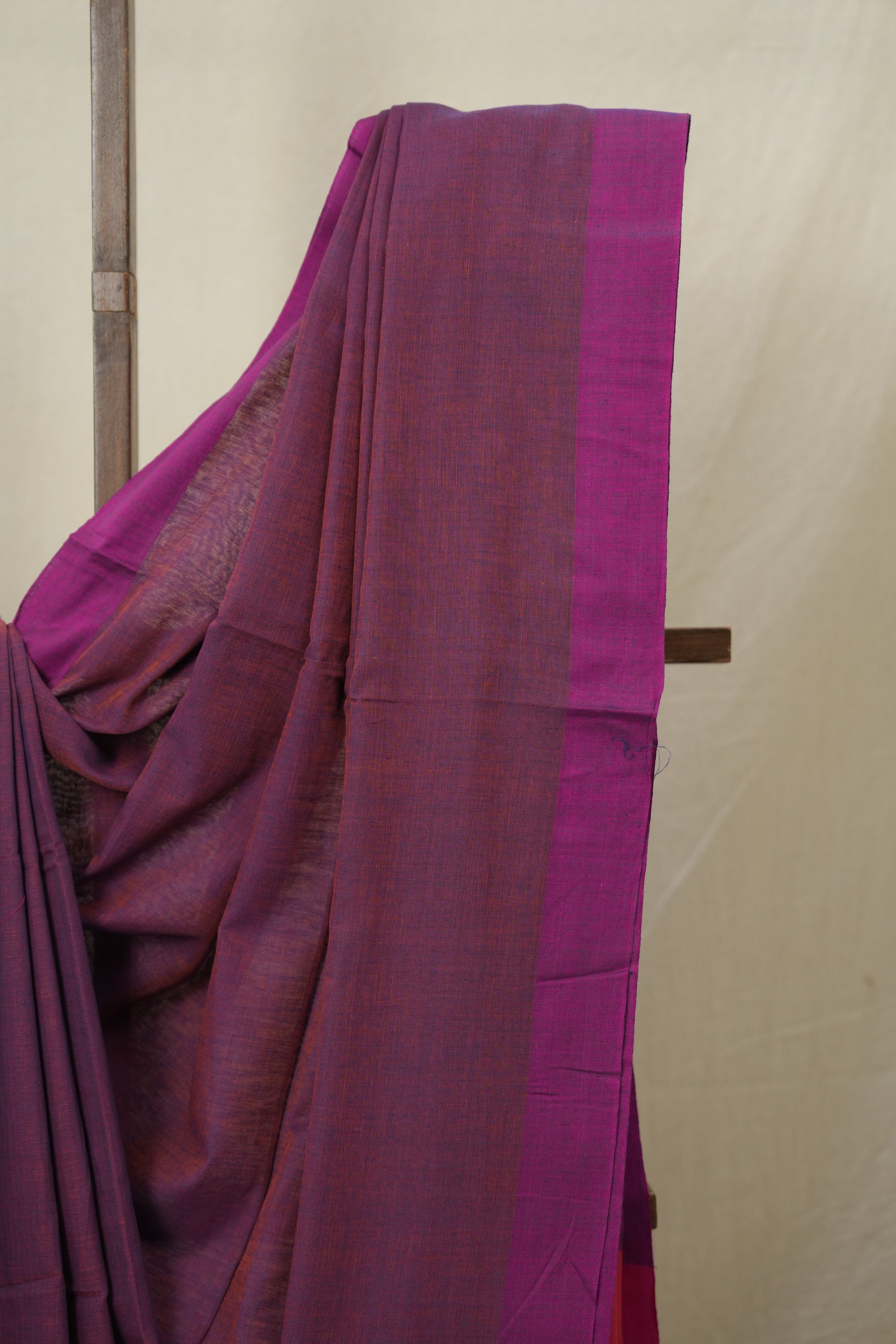 Plum Purple Bengal Cotton Saree - SRPPBCS153