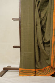 Moss Green  Cotton Ilkal Saree  - SRMGCIS674