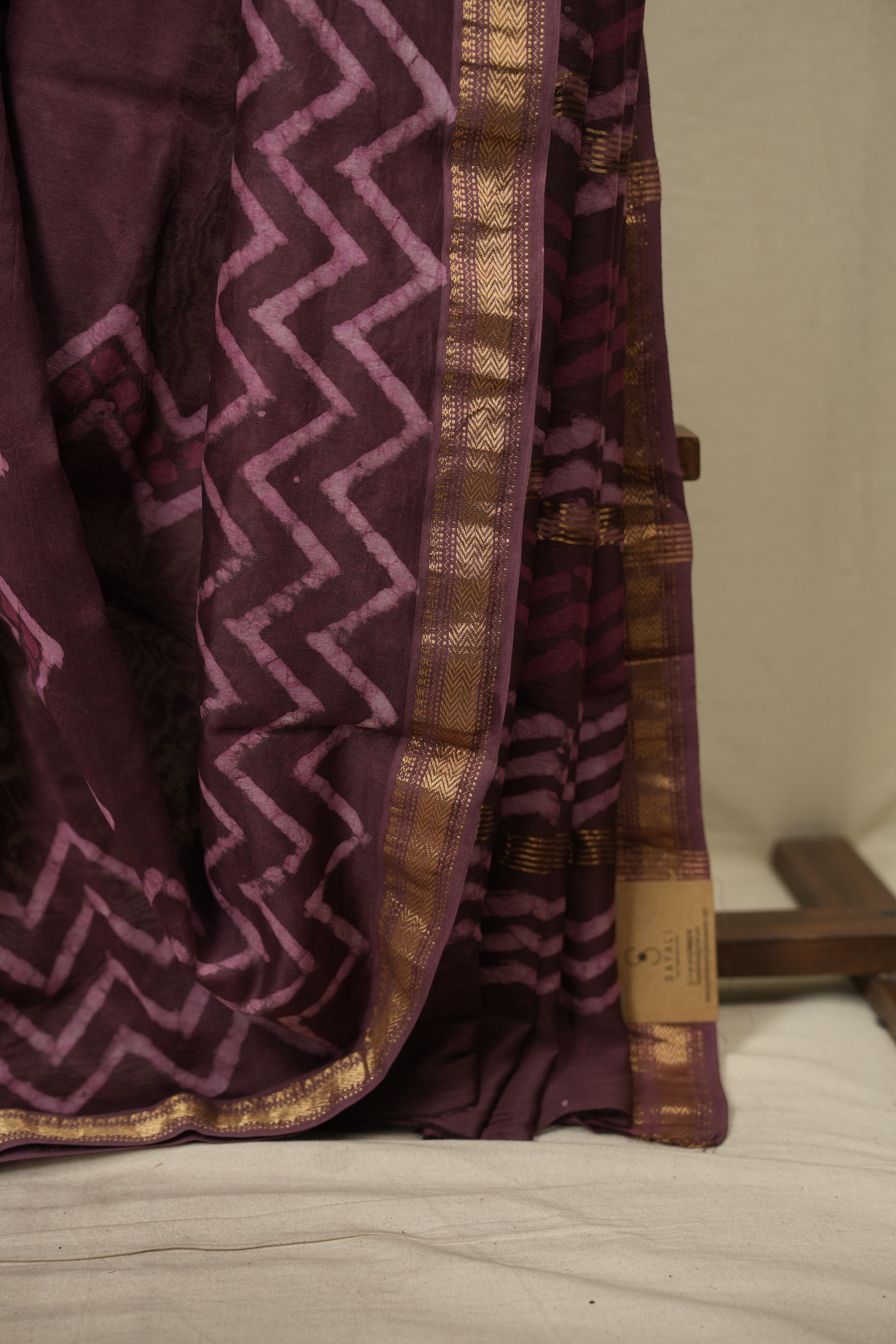 Wine HBP Cotton Silk Saree With Maheshwari Border - SRWCSS1828