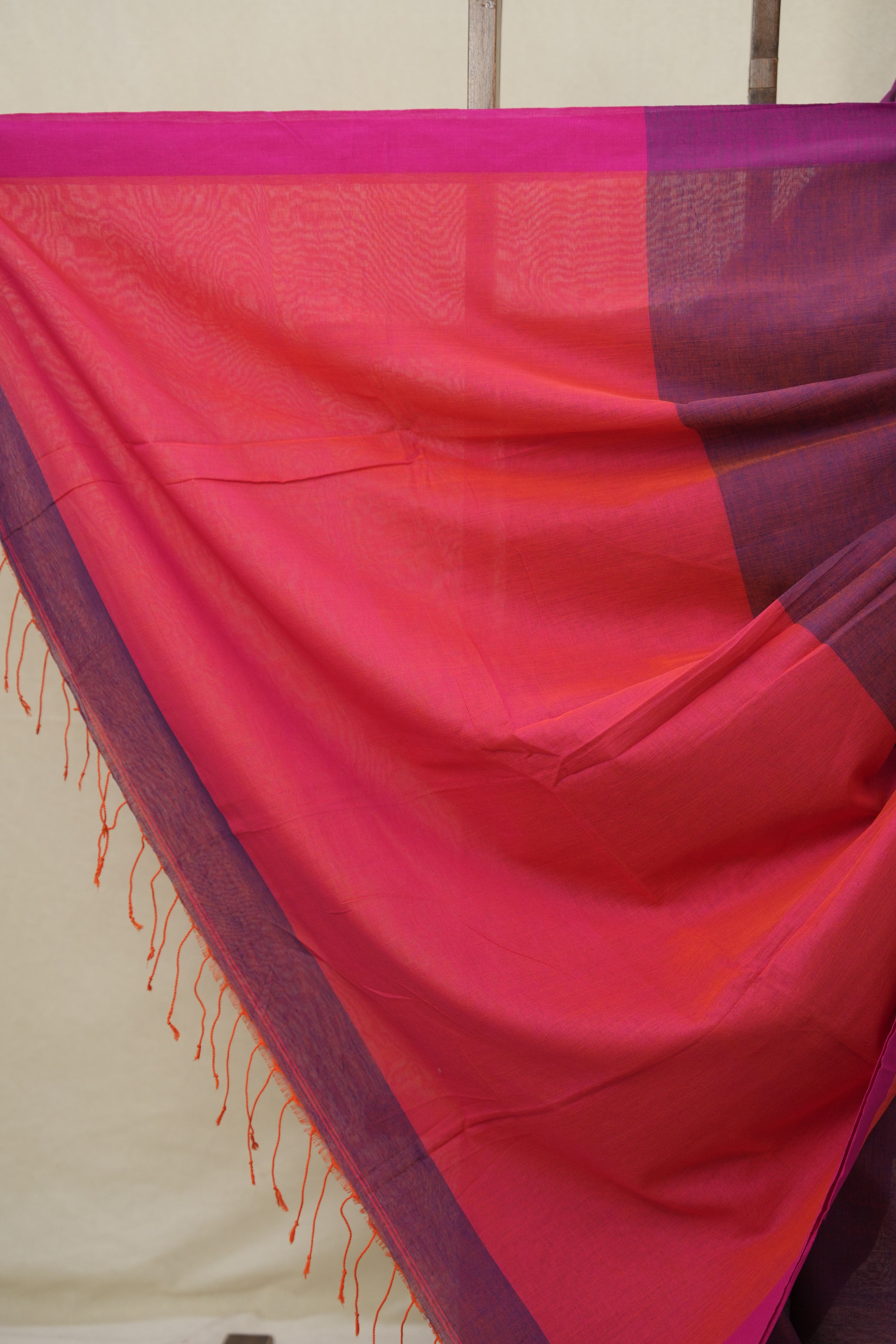 Plum Purple Bengal Cotton Saree - SRPPBCS153