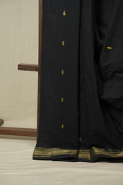 Black Cotton Paithani Saree - SRBCPS804