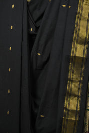 Black Cotton Paithani Saree - SRBCPS804