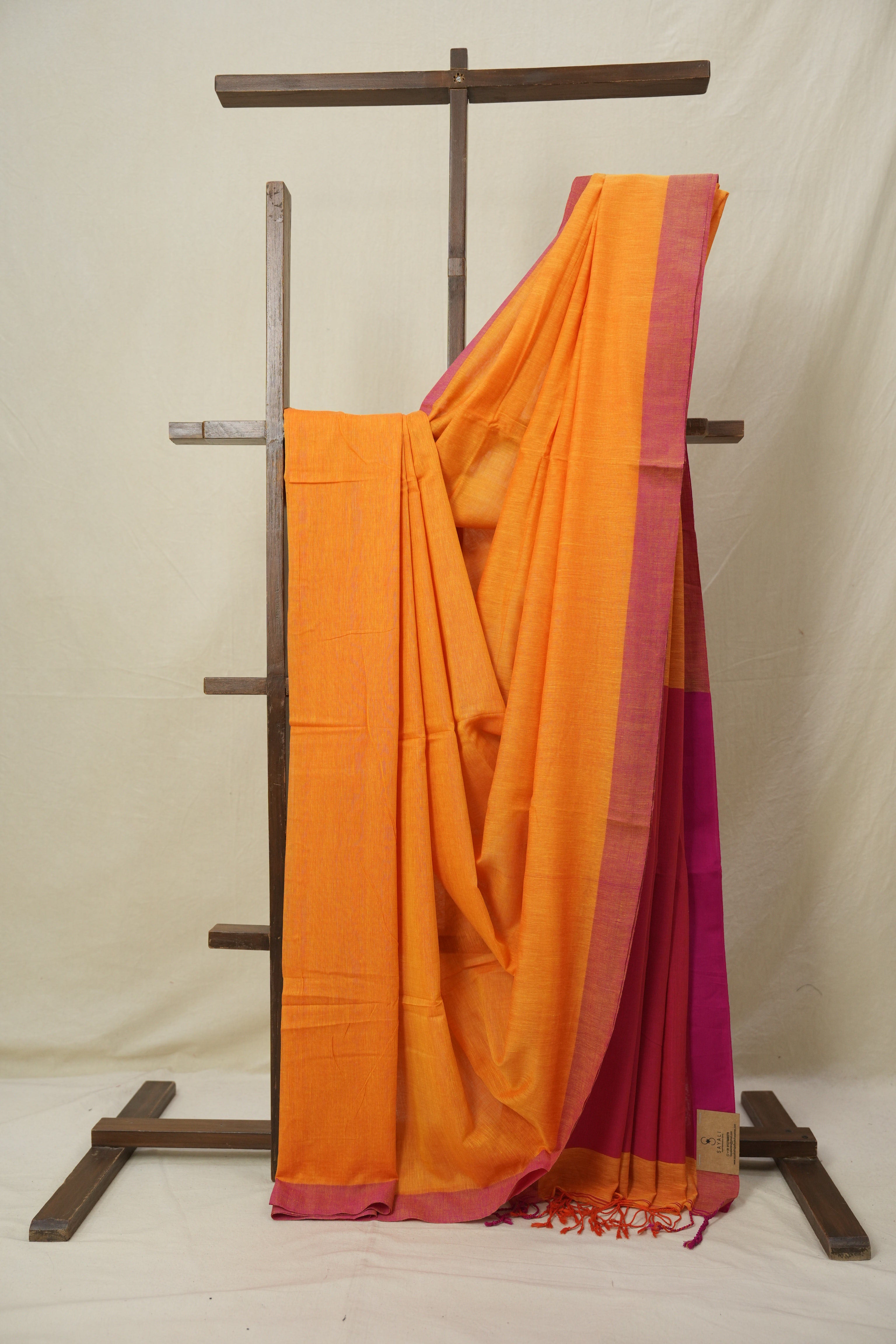 Yellow Bengal Cotton Saree - SRYBCS137