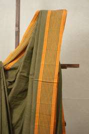 Moss Green  Cotton Ilkal Saree  - SRMGCIS674